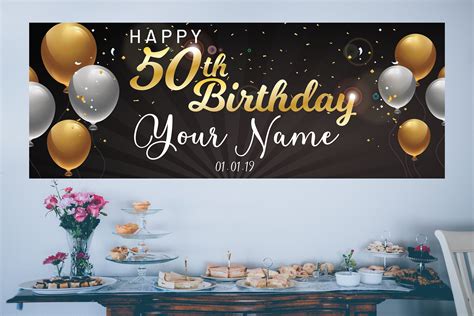 happy birthday banner 50th